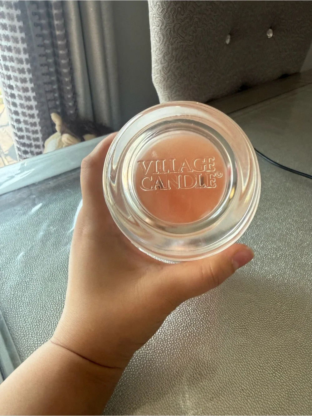 Village Candle Large Jar Candle - Peach/Coral